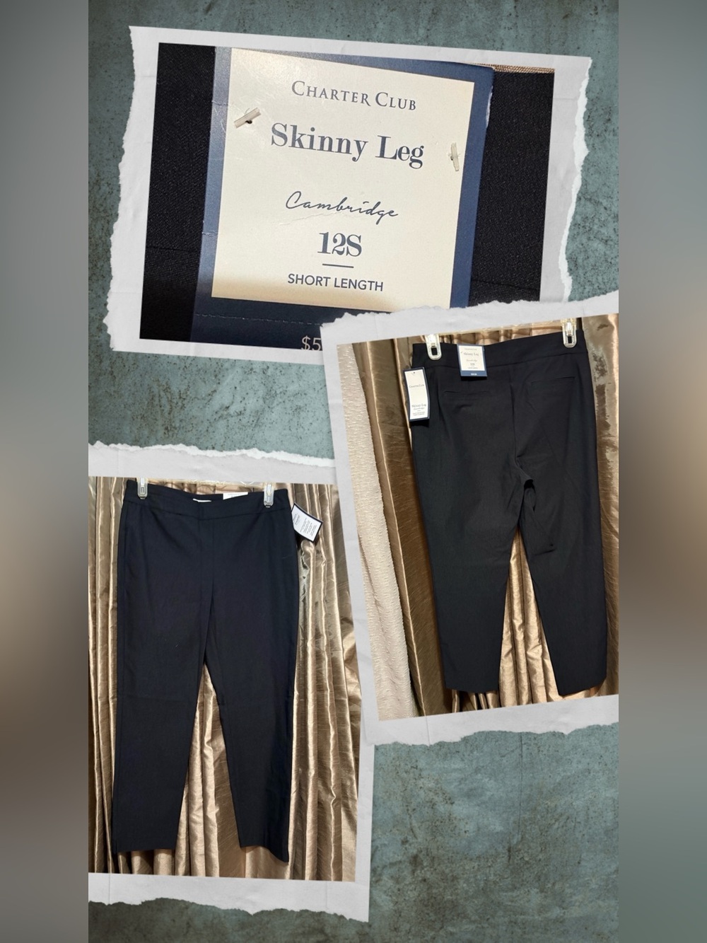 Charter Club Black Women's Straight Dress Pants #1929